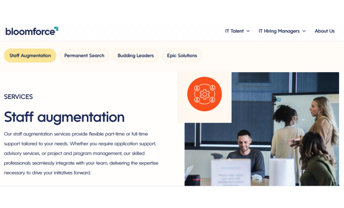 Bloomforce staff augmentation service page by JoyfloBec.
