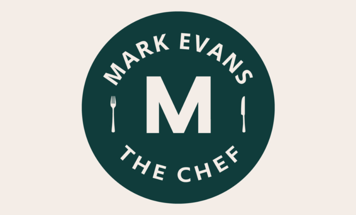 Circular logo for Mark Evans - The Chef by OneKind Creative.