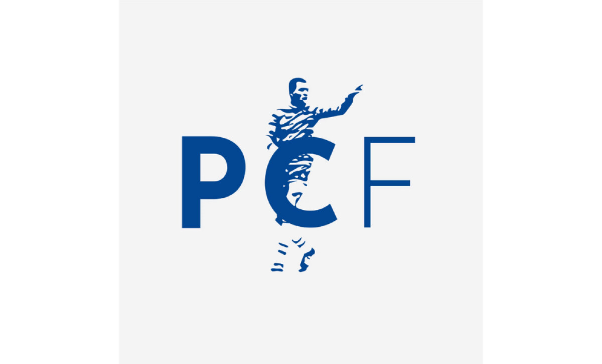 The Paul Canoville Foundation blue logo design by Memo Designs