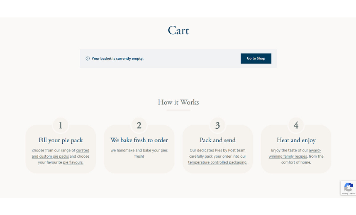 Turner’s Pies by Post cart page by Alex Walton
