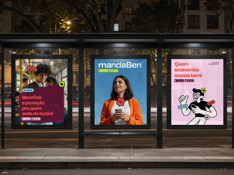 MandaBen – Clube de Benefícios print design by Fall Falci
