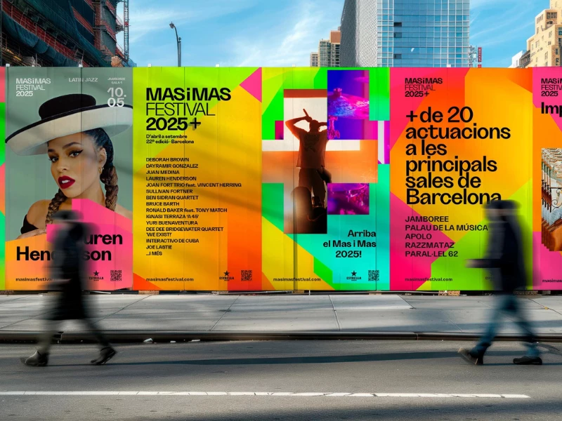 Mas i Mas Festival 2025 print design by Álvaro Studio
