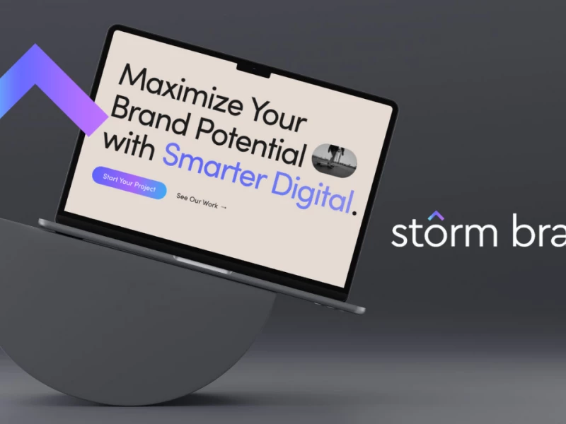 Storm Brain Website Design on Laptop MockUp