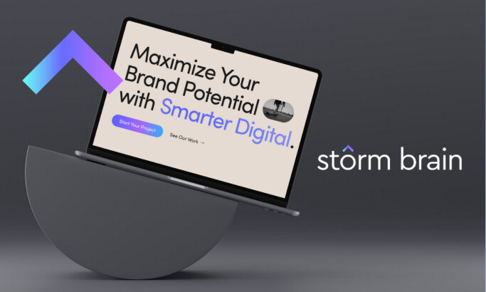 Storm Brain Website Design on Laptop MockUp