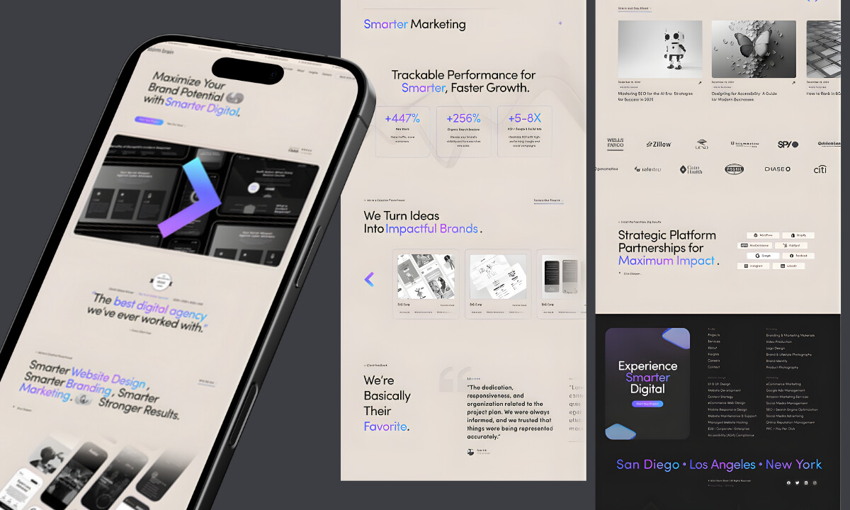 Storm Brain Website Design on Mobile Phone MockUp