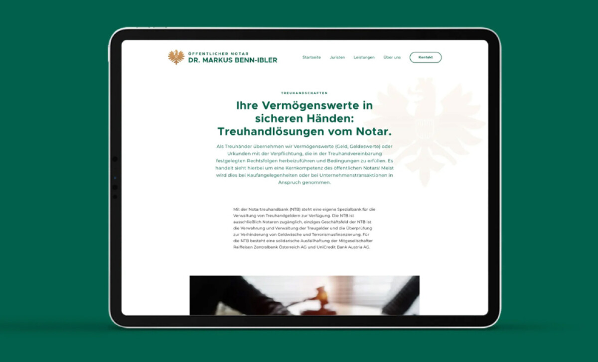 Notar Dr. Benn-Ibler website design