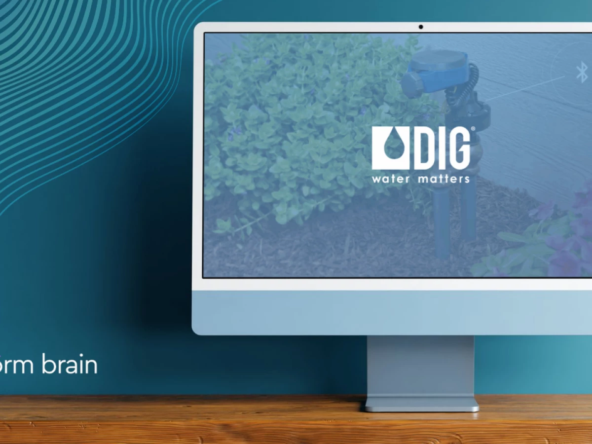 DIG Corp Website Design by Storm Brain on computer screen mockup