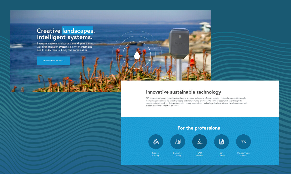 DIG Corp Website Design products main page