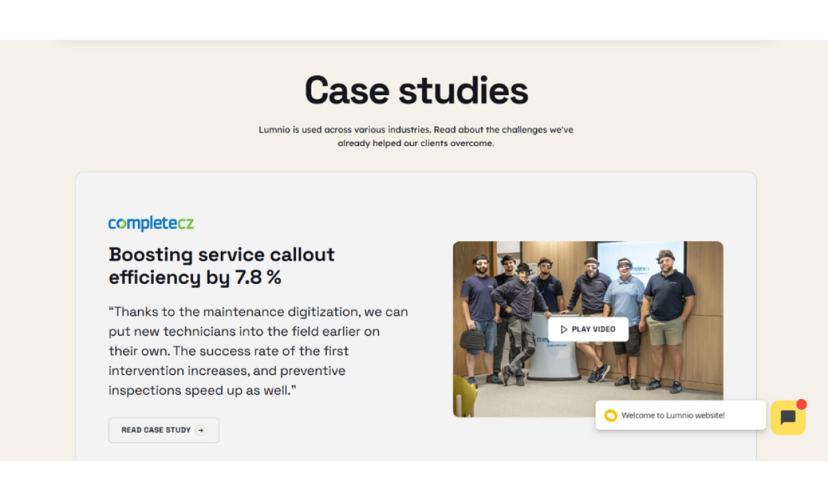 Lumnio case studies page