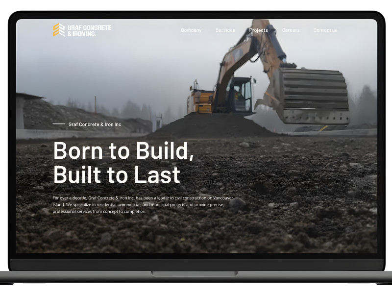 Graf Concrete & Iron website design by Adventure Tide Media