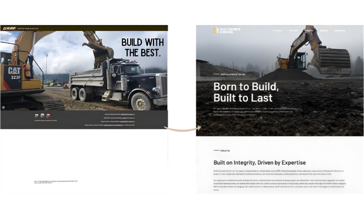 Graf Concrete & Iron website redesign by Adventure Tide Media