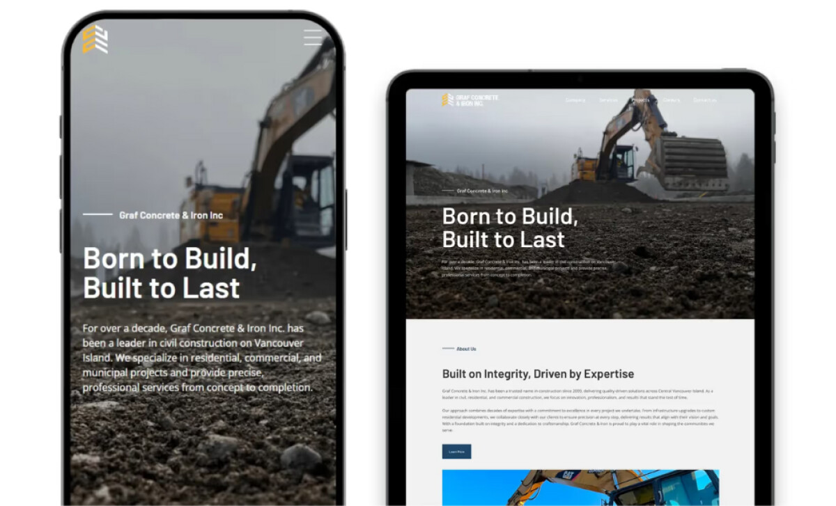 Graf Concrete & Iron mobile view