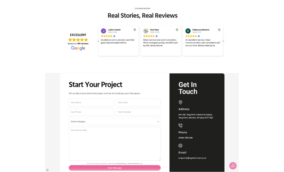 West Yorkshire Electrical reviews and contact page