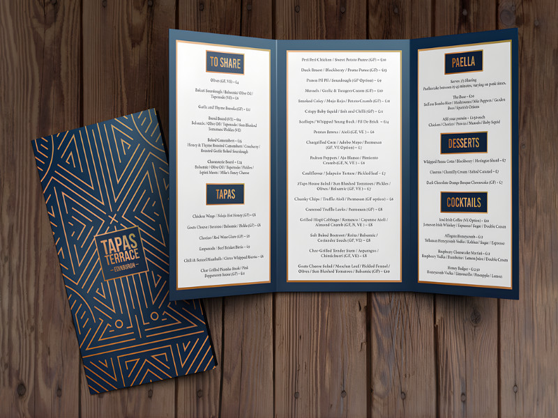 Tapas Terrace print design by Mike Begley Design