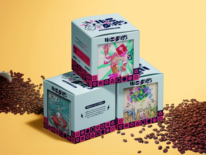 HazBeans Coffee packaging design by Lost Astronaut Design