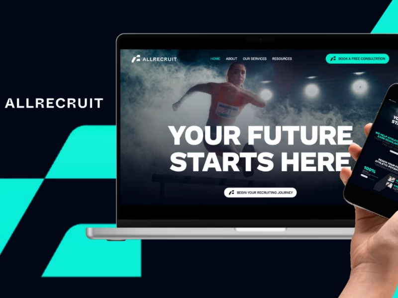 AllRecruit Website Design by Digital Silk in mobile and laptop mockups