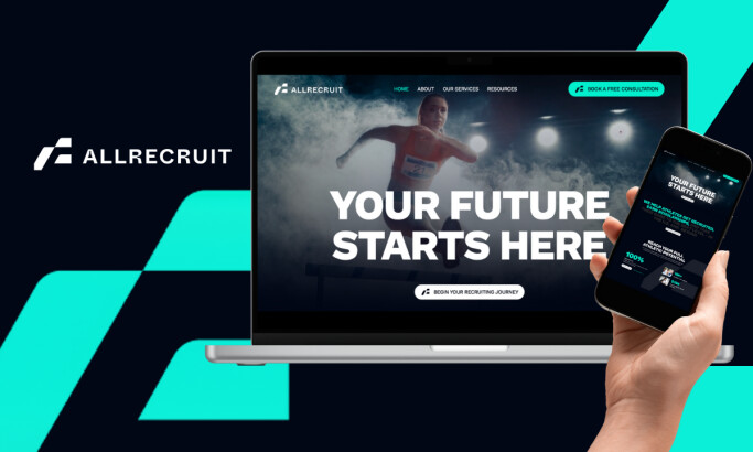 AllRecruit Website Design by Digital Silk in mobile and laptop mockups