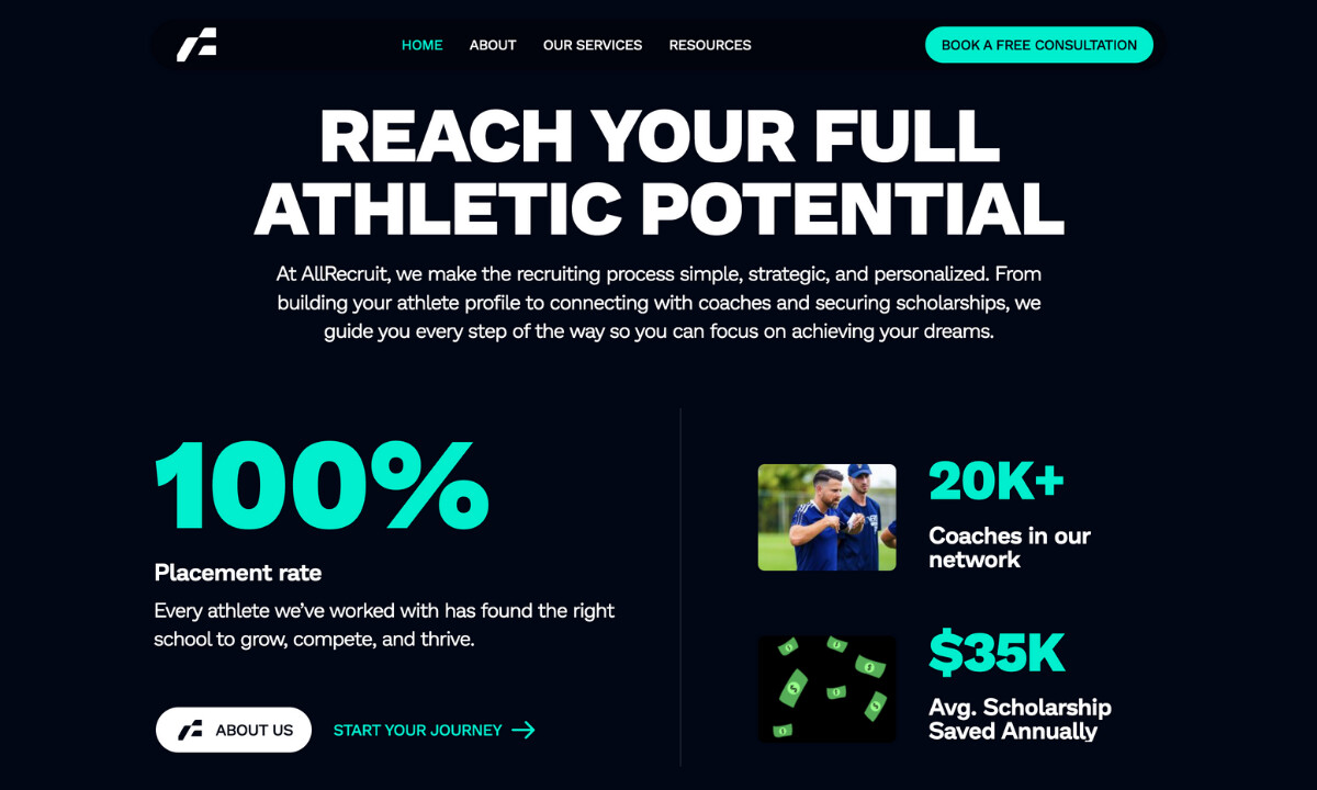 AllRecruit Website featuring CTAs at scroll-steady points