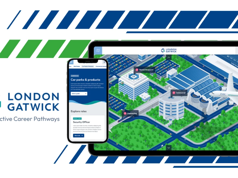 Gatwick Interactive Career Pathways Website Design by Electric Circus Mockup of website