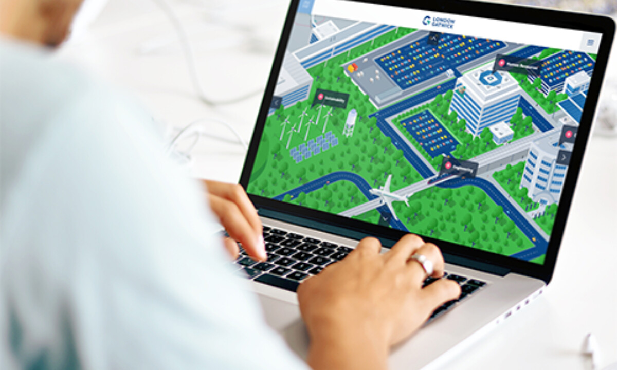Photo of a person accessing Gatwick Interactive Career Pathways Website