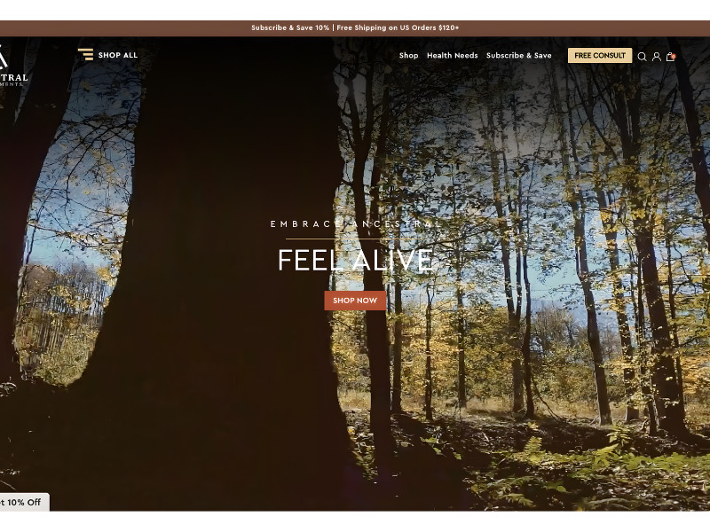 Ancestral Supplements website design by Storm Brain