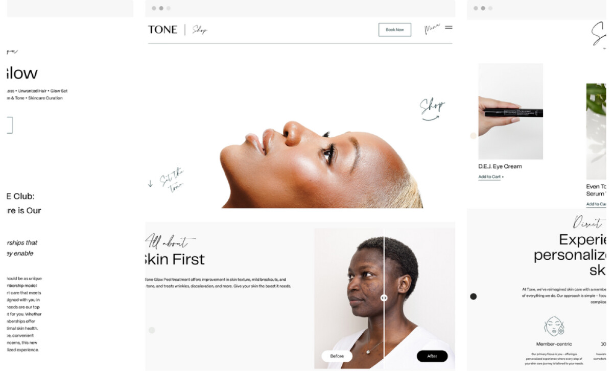 TONE Dermatology shop page