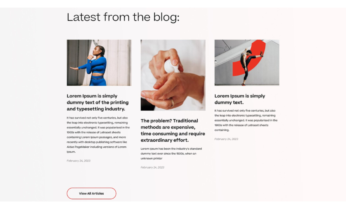 Avela website blog section