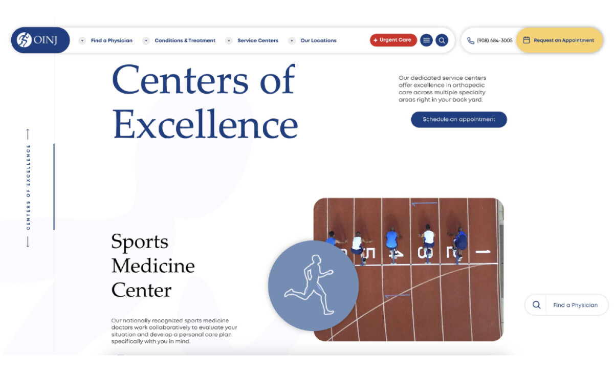 The Orthopedic Institute of New Jersey website design by eDesign Interactive.