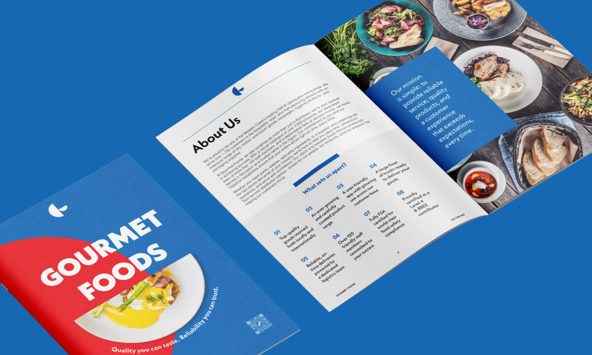 Gourmet Foods About Us Page Brochure by Elevation Design Agency