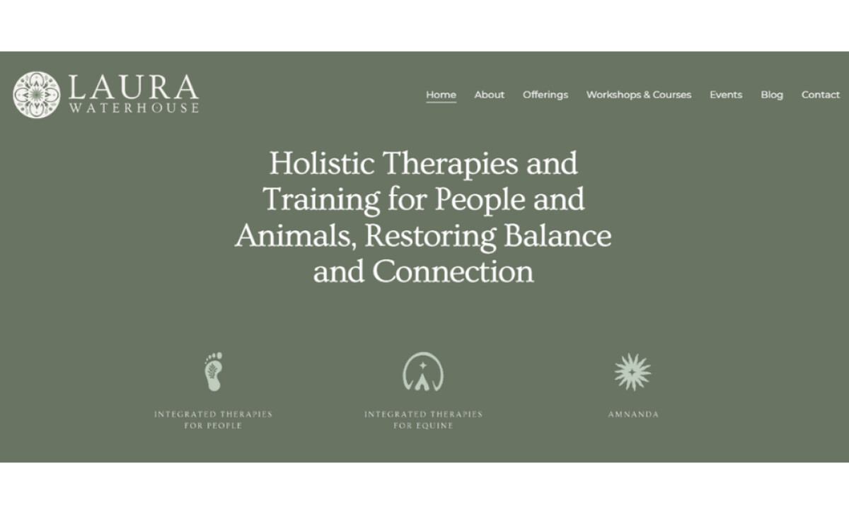 Laura Waterhouse website design by Our New Earth Design Studio.