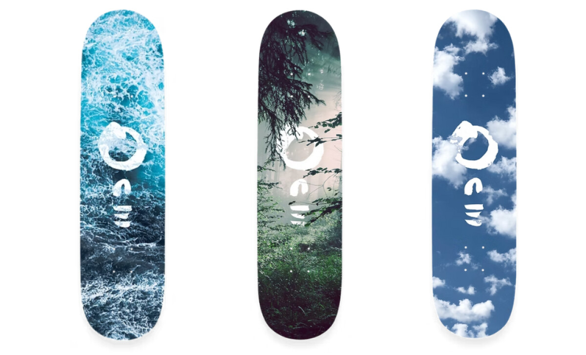 One Skateboards water, earth and sky skateboard design by WillMWCreative.