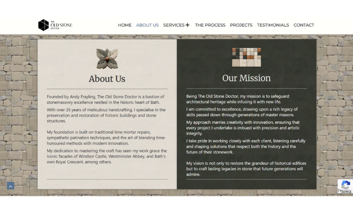 The Old Stone Doctor website about section
