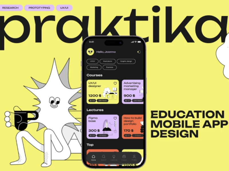 Praktika app design by Anastasiia Chernenko.