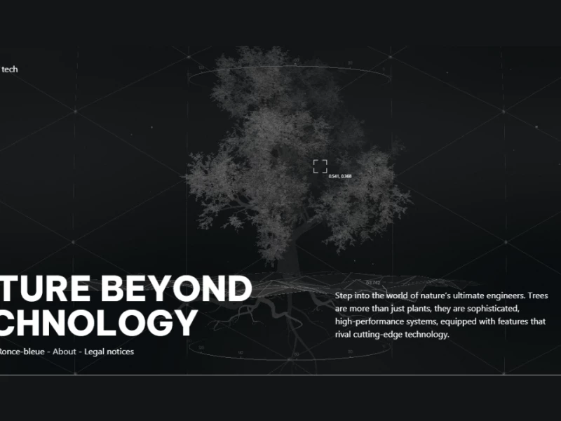 Nature Beyond Technology website design by Ronce Bleue.