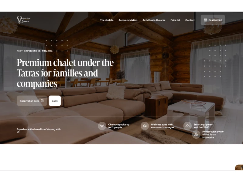 Chalet Matthe website design by SCR design