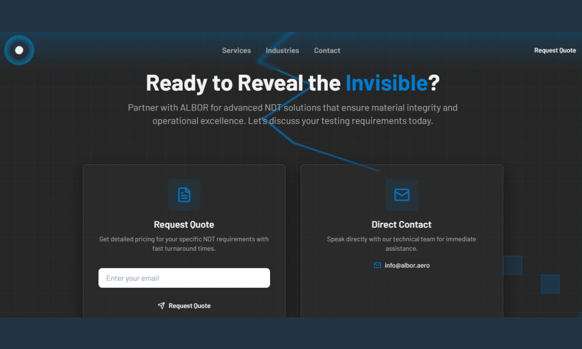 Albor contact page design by falcani.