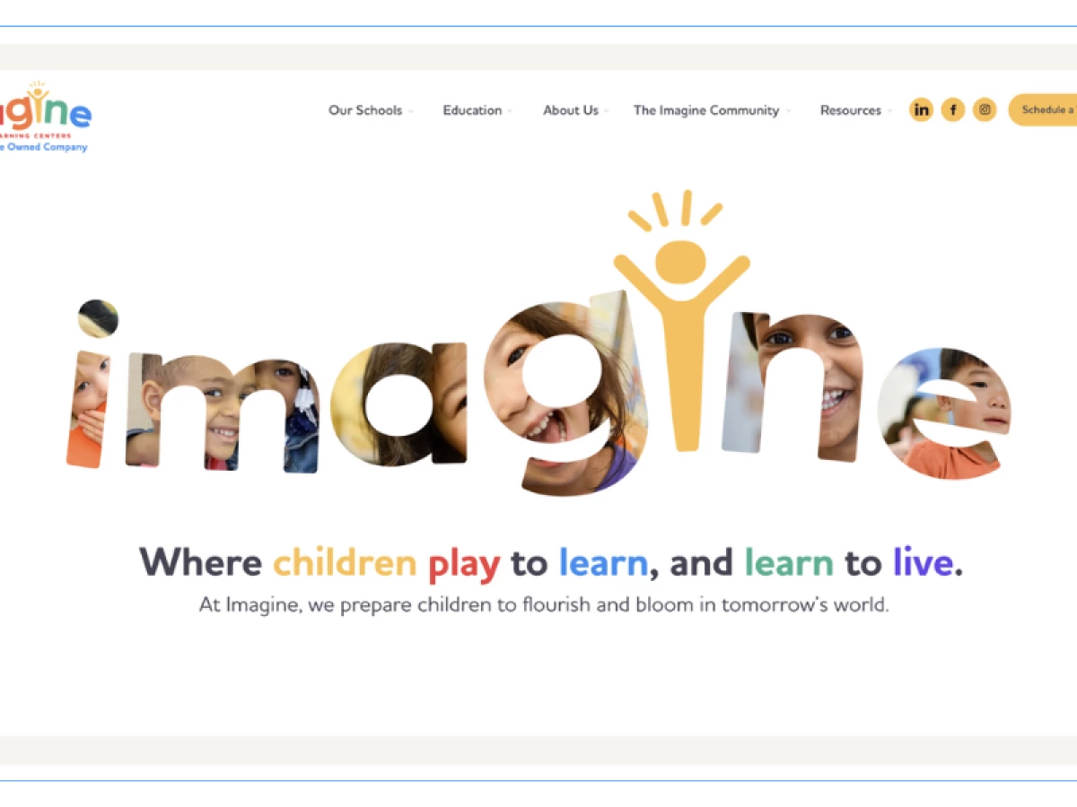Imagine ELC website design by Storm Brain