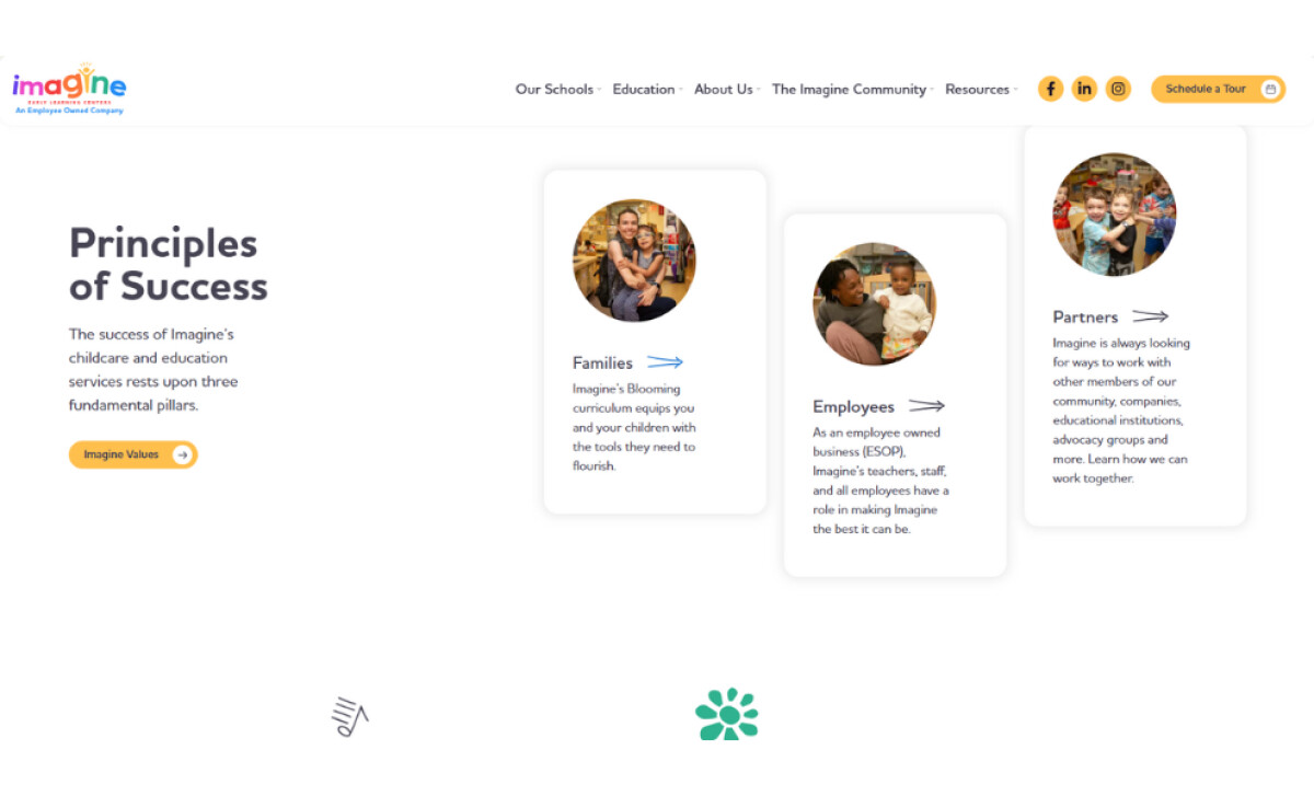 Imagine ELC homepage design by Storm Brain