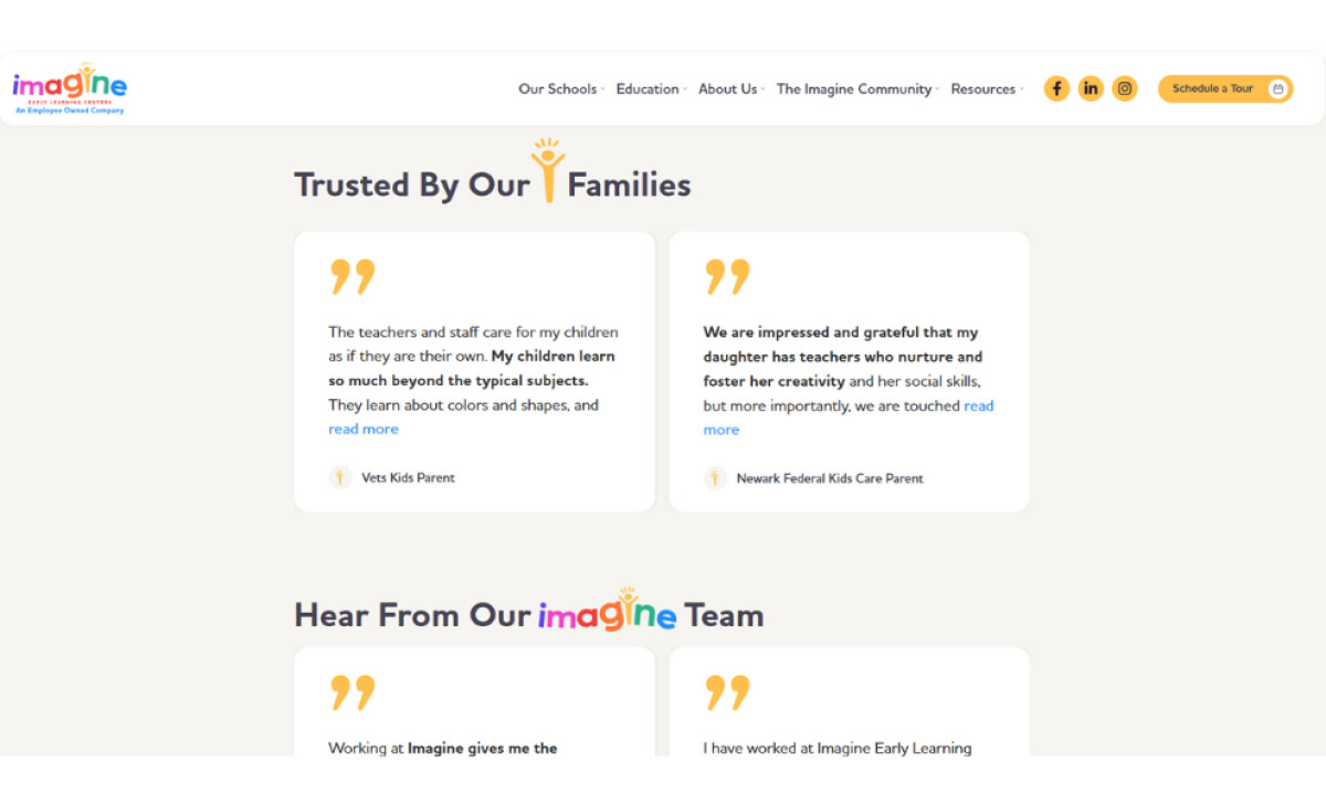 Imagine ELC website reviews