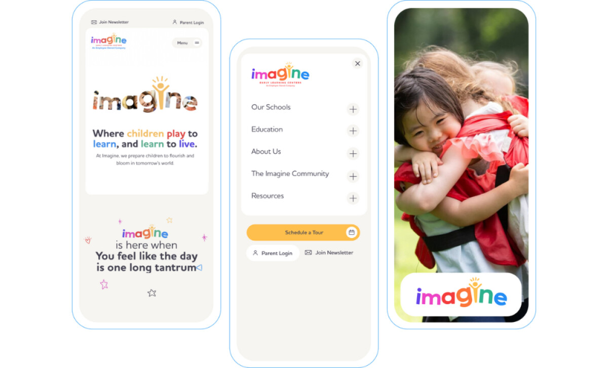 Imagine ELC website mobile view