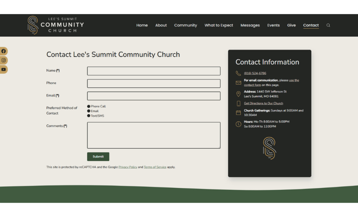 Lee’s Summit Community Church Contact Page