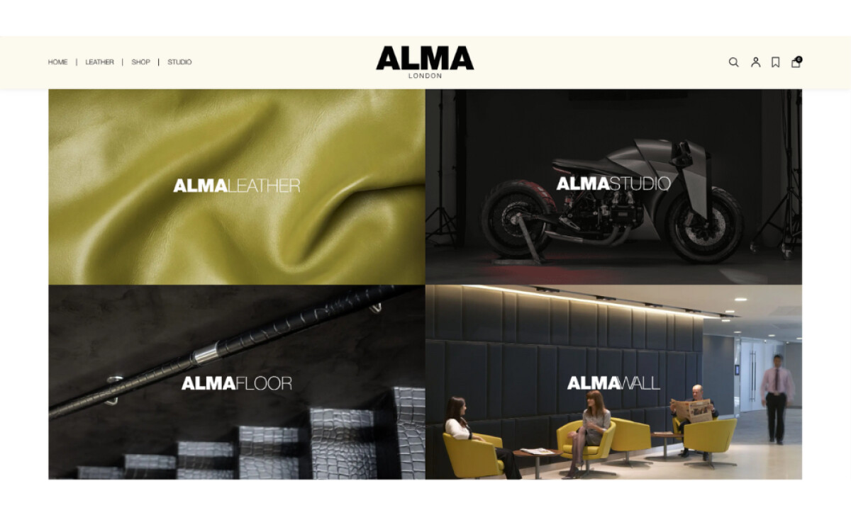 Alma 1938 website design