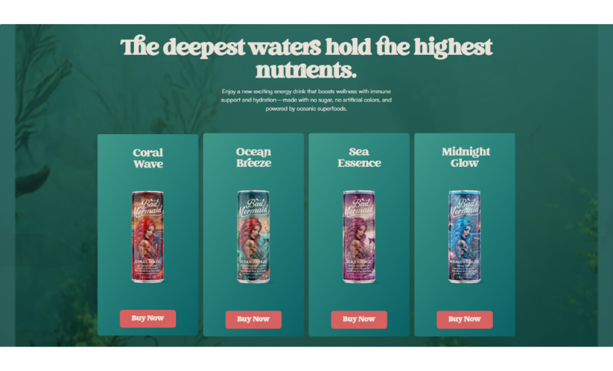 Bad Mermaid website design by The Branded Agency