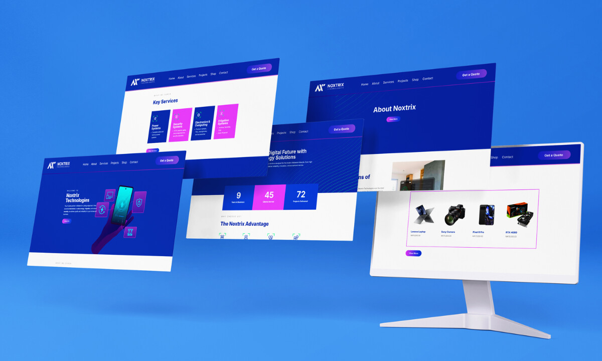 Notrix Technologies website design by Gilson Techs.