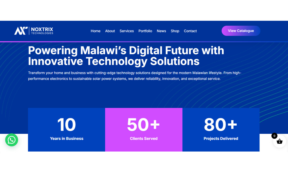 Notrix Technologies website design by Gilson Techs.