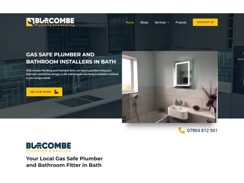 Burcombe Plumbing website design by Onpoint Creations