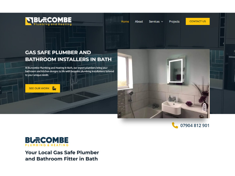 Burcombe Plumbing website design by Onpoint Creations
