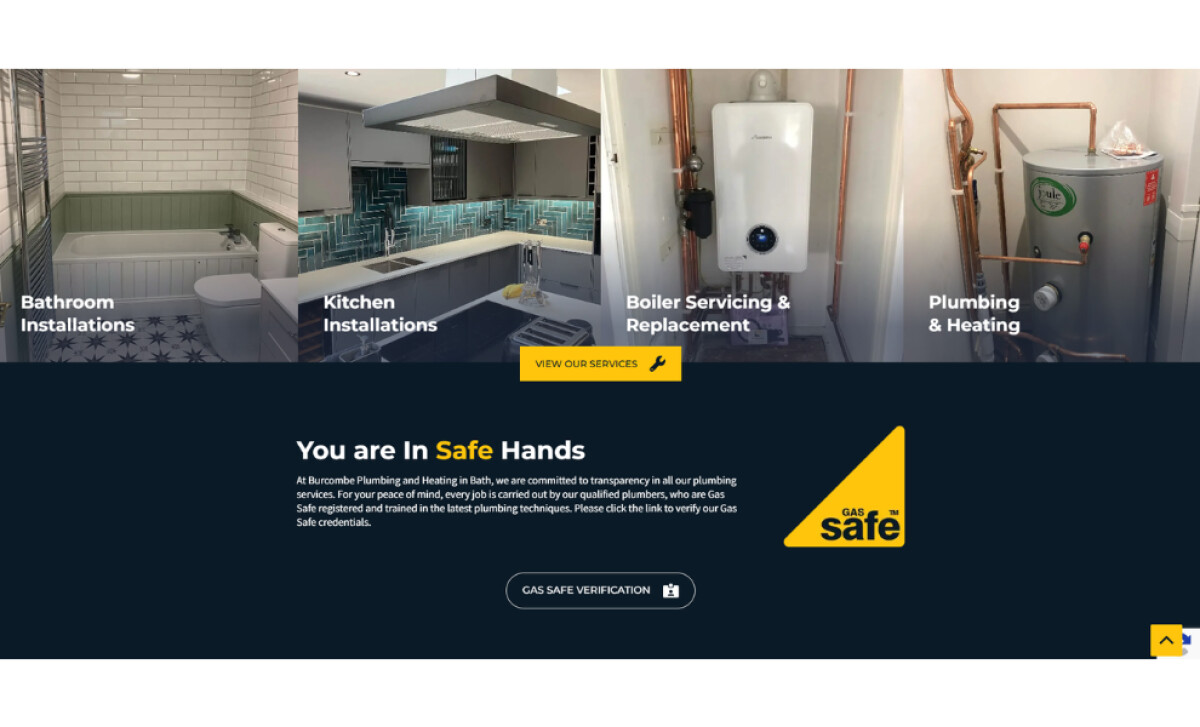 Burcombe Plumbing website design by Onpoint Creations