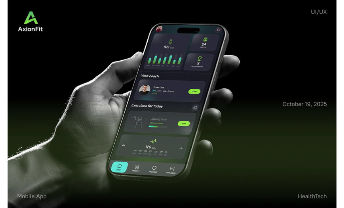 AxionFit app design by Klyuev Yuriy