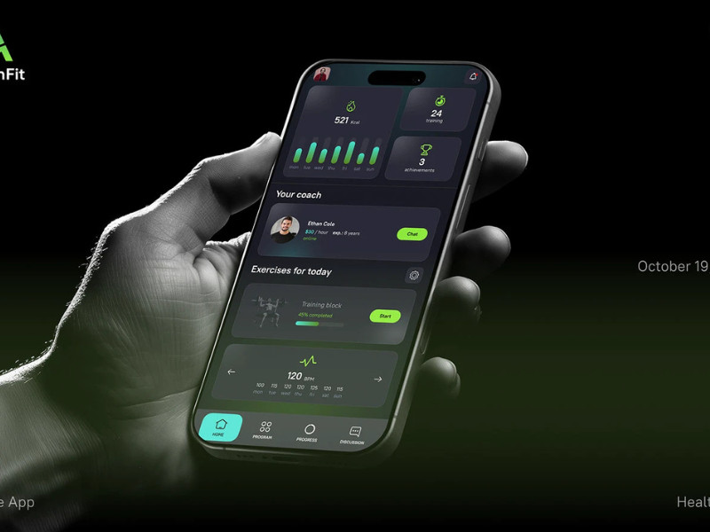 AxionFit app design by Klyuev Yuriy